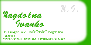 magdolna ivanko business card